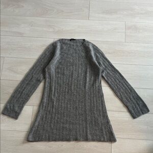 The Row Ribbed Long Sleeve Sweater Dress